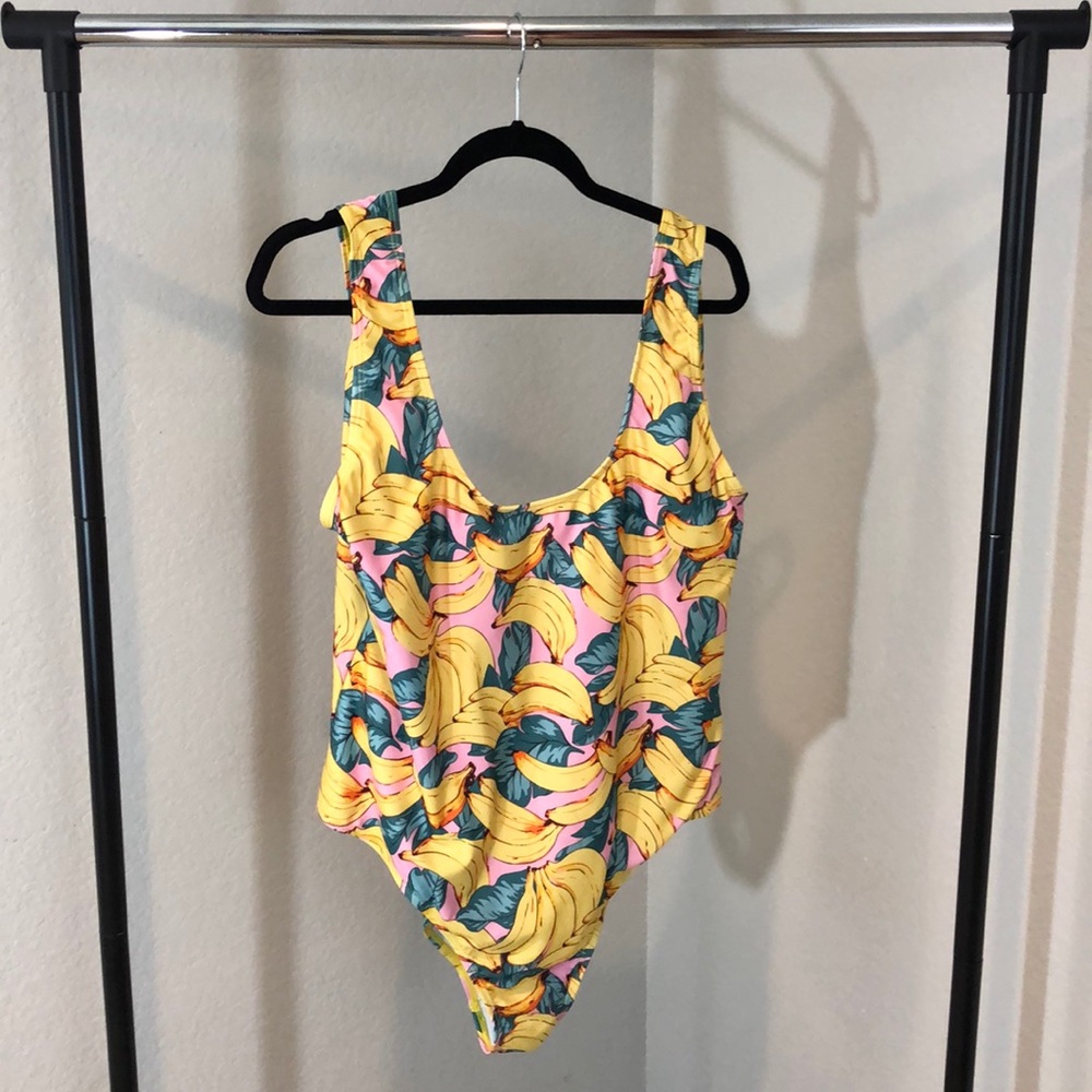 Banana Print One Piece Swimsuit